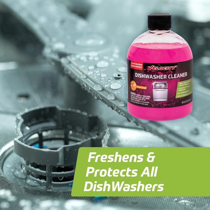 Velocity Dishwasher Cleaner and Deodorizer - 8 Uses Per Bottle. Dishwasher Cleaner and Descaler Deodorizes Interior for Sparkling Dishes, Freshens Machine & Neutralizes Odor - Image 5